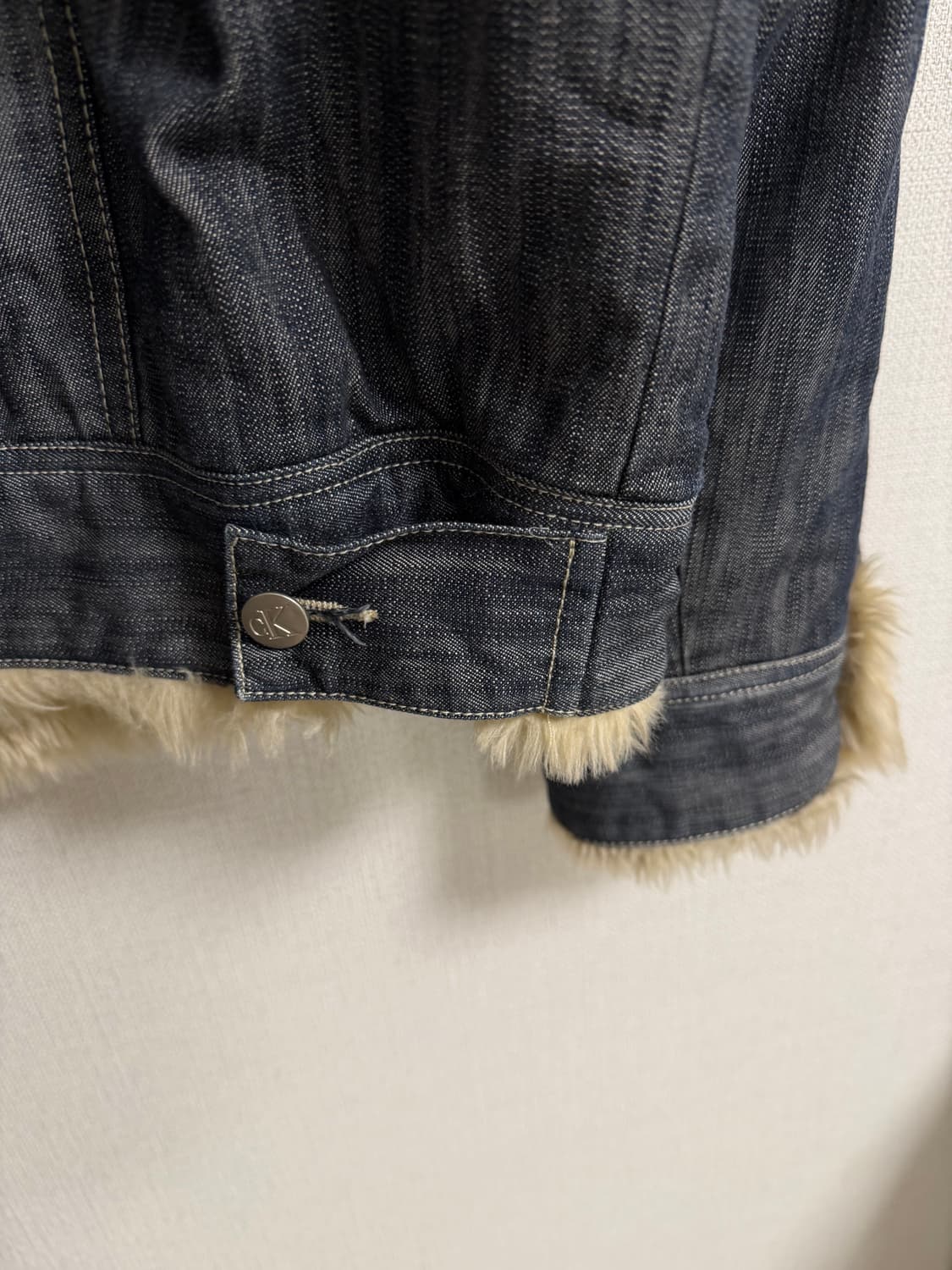 calvin klein vintage 데님 누빔 퍼 청자켓 상품이미지4