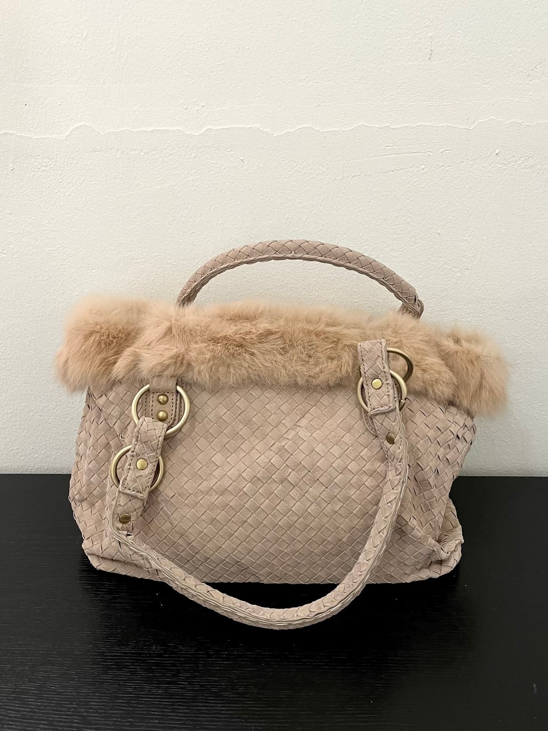 Crea mure 레더 크림 퍼 백 상품이미지4