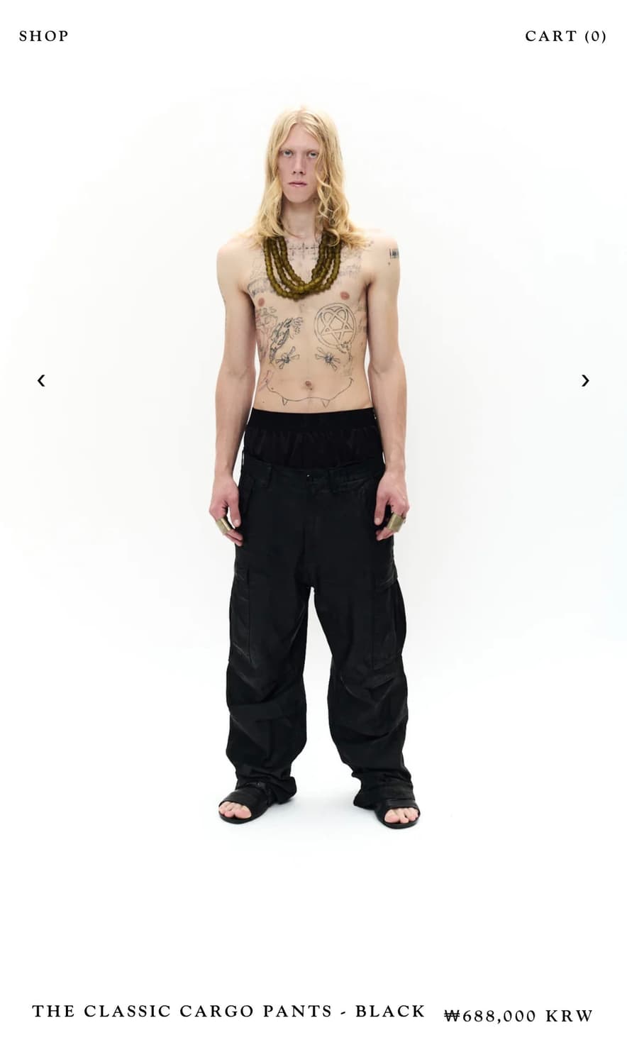 P.L.N. THE CLASSIC CARGO PANTS - BLACK 상품이미지1