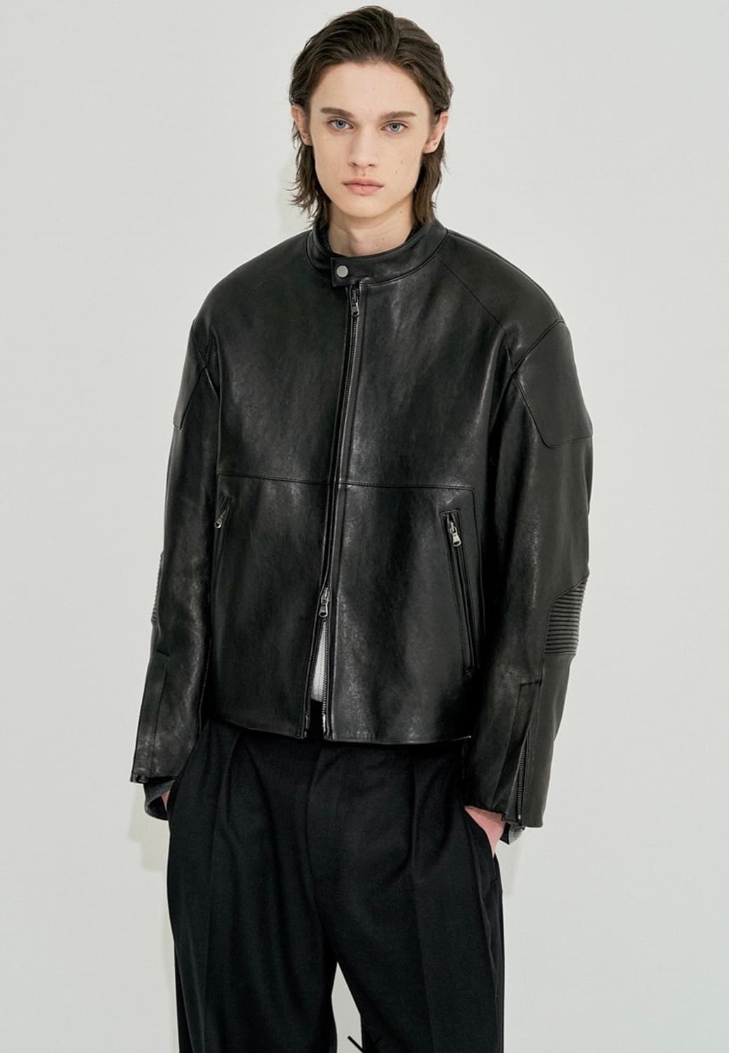 시스템 옴므 램스킨 바이커 재킷 상품이미지8