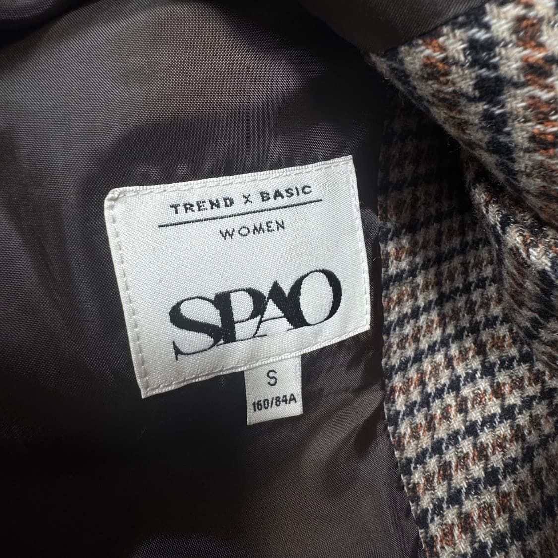 바배) 스파오 우먼 체크 패턴 롱코트 상품이미지3