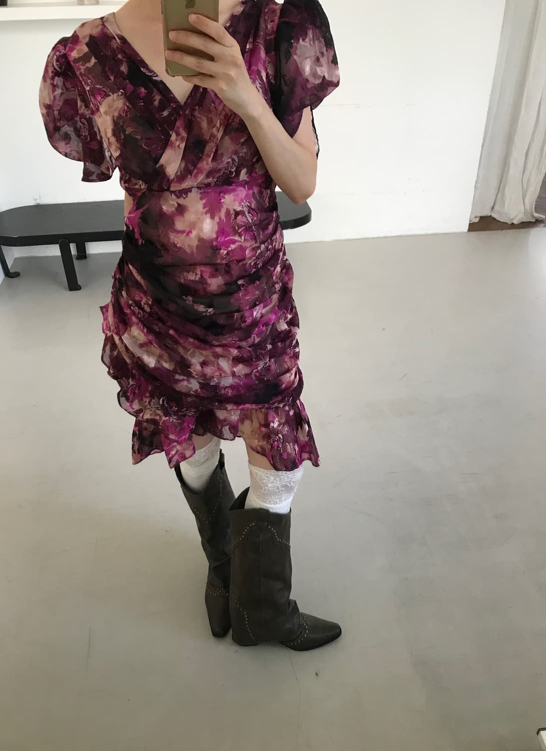 vintage drape shirring one-piece 상품이미지1