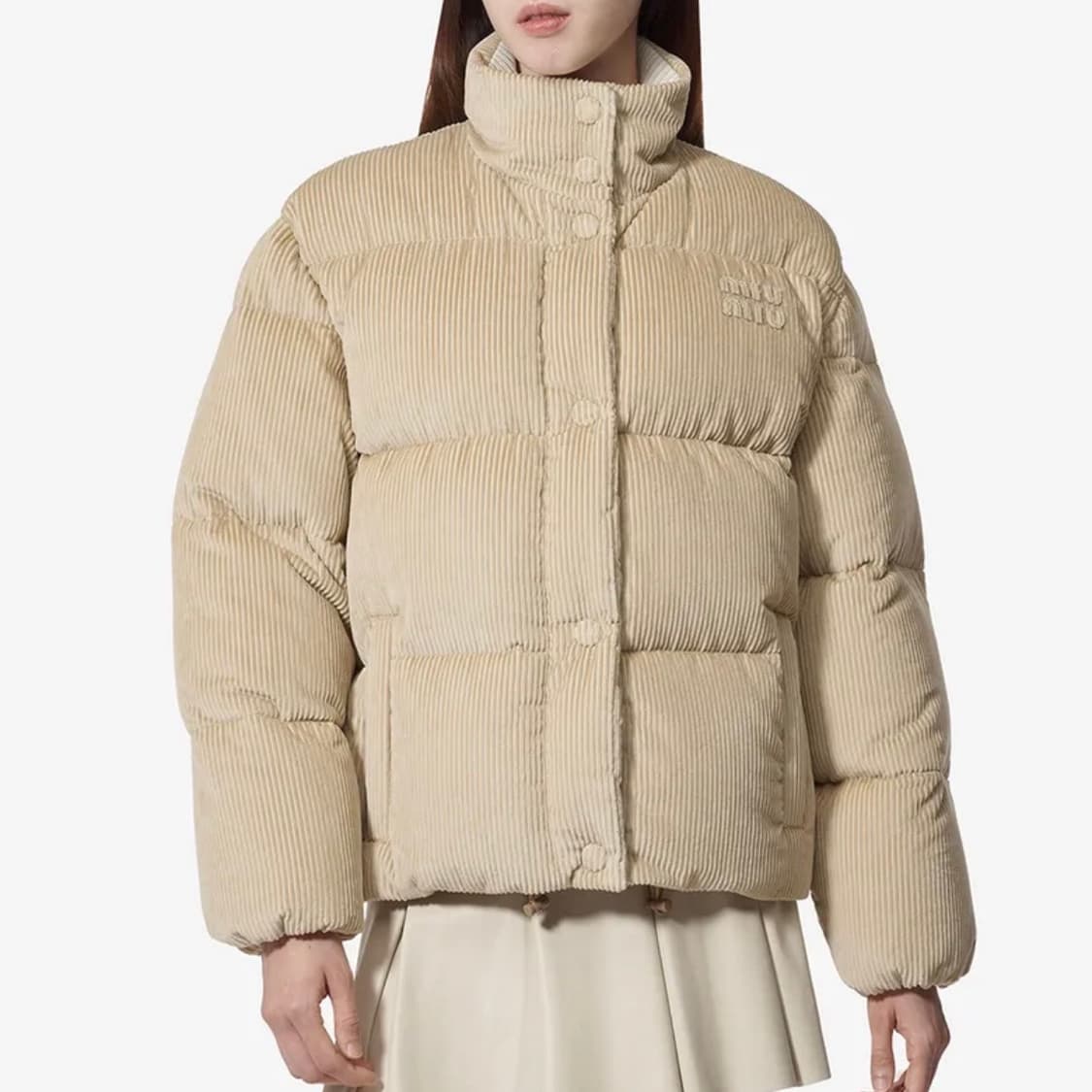 [S+급/42] 미우미우 코듀로이 패딩 점퍼 샌드 베이지 상품이미지9