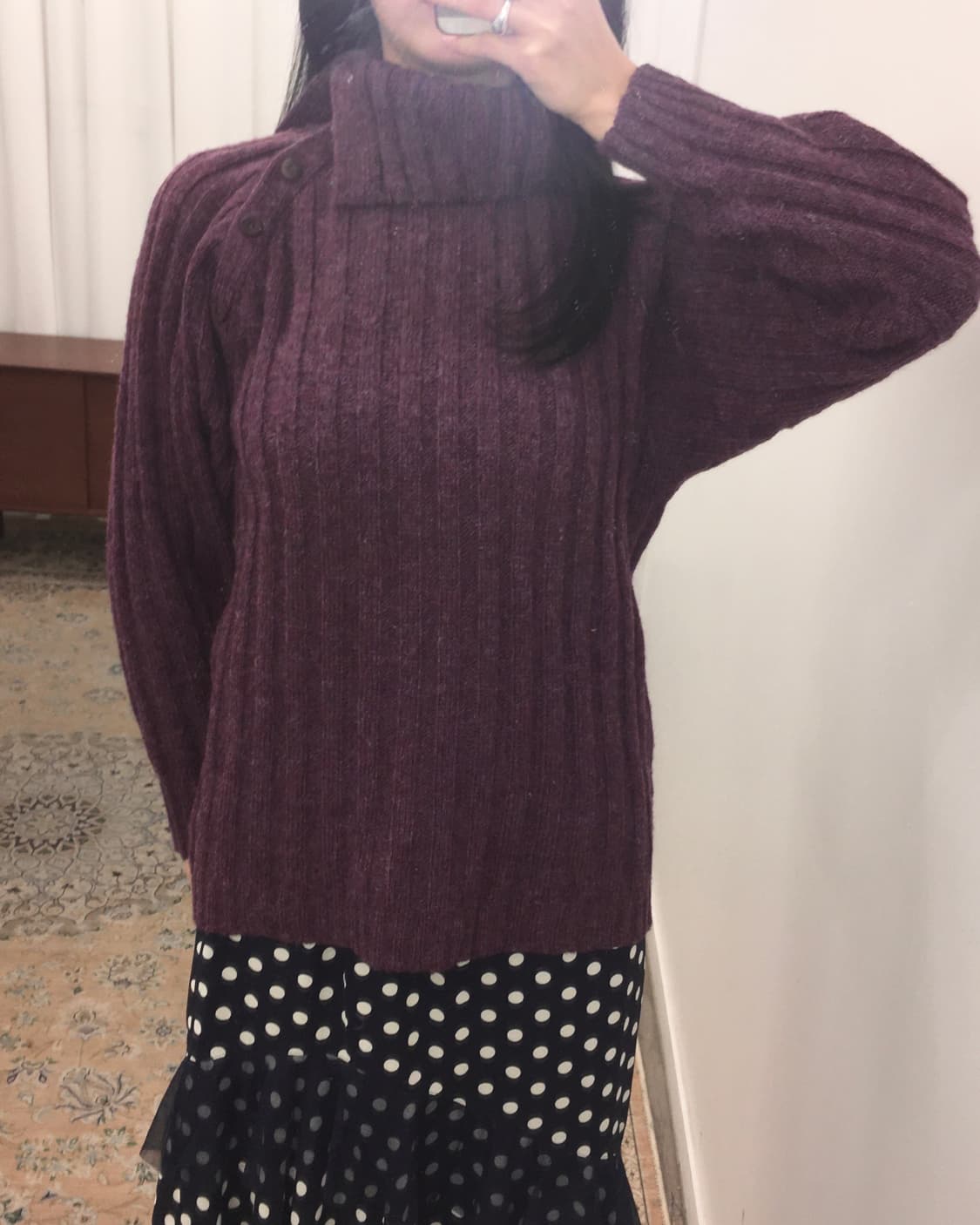 퍼플 하이넥 니트 상품이미지5