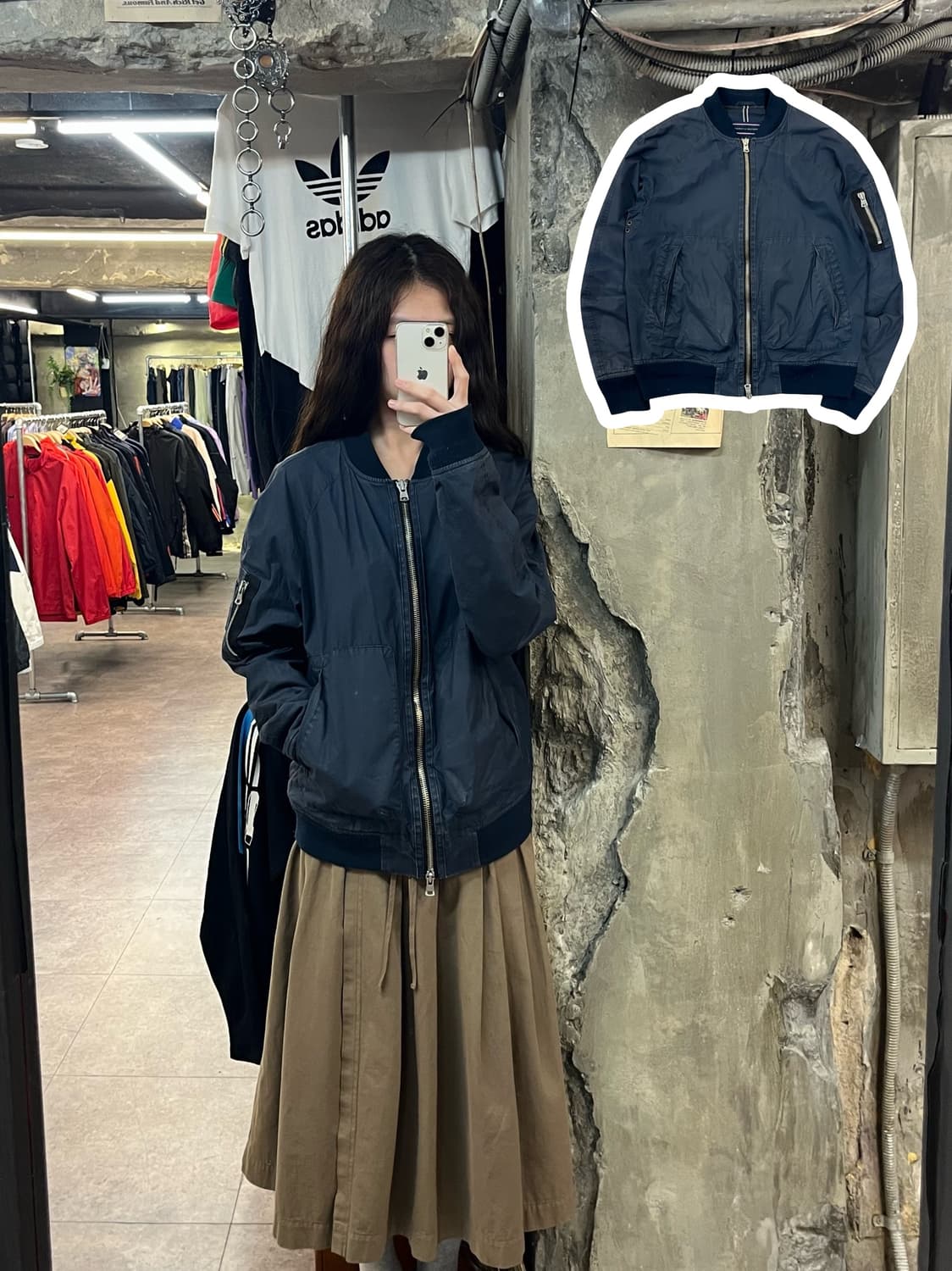 타미힐피거 투웨이 코튼 항공점퍼 네이비 M #csz2043  상품이미지1