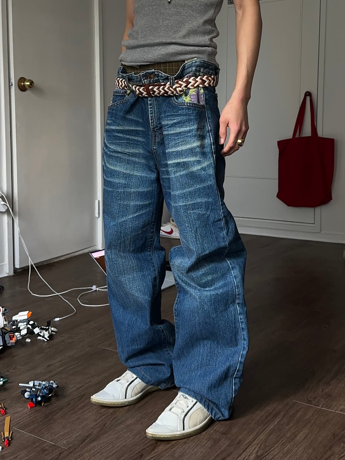 GAM 플로럴 루즈 스트레이트 진 상품이미지3