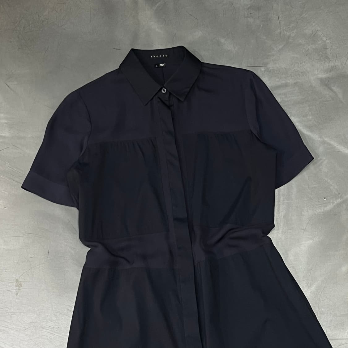  띠어리 히든버튼 배색 하프 원피스 y16092 상품이미지3