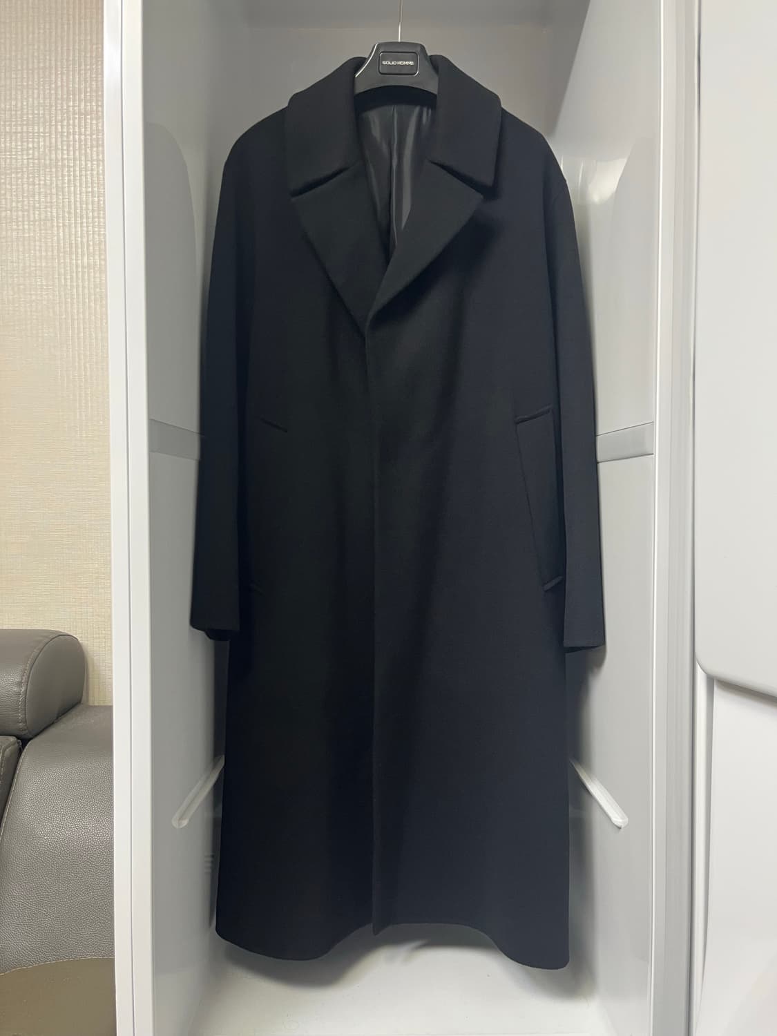 솔리드옴므 블랙 캐시미어 로브 코트 46사이즈 상품이미지1