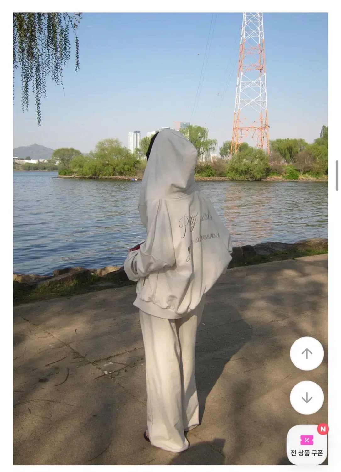 반값) 에이블리 모디무드 자체제작 후드집업 샌드베이지 상품이미지2