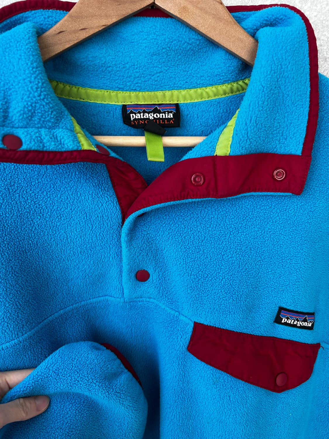 빈티지 파타고니아 신칠라 플리스 블루/레드 맨M 상품이미지2