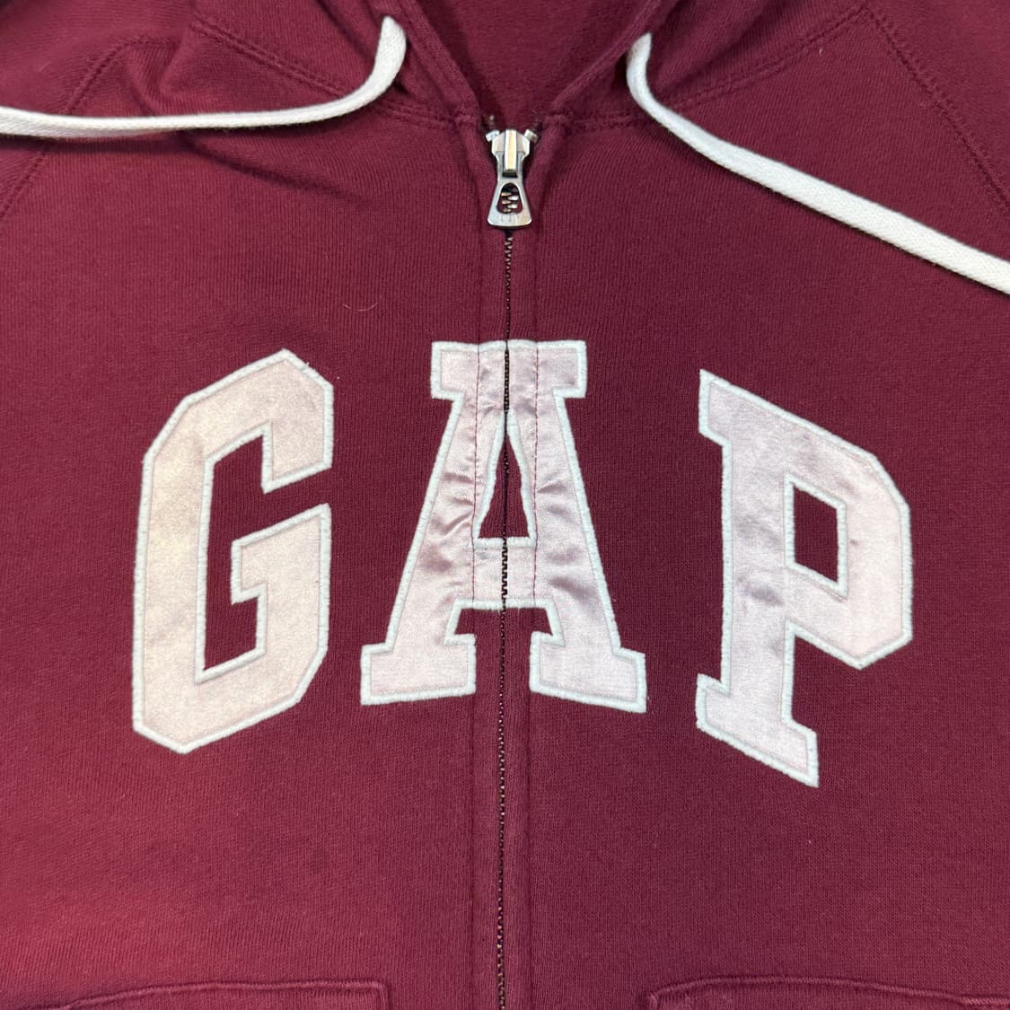 M) GAP 갭 후드집업 버건디/핑크 상품이미지4