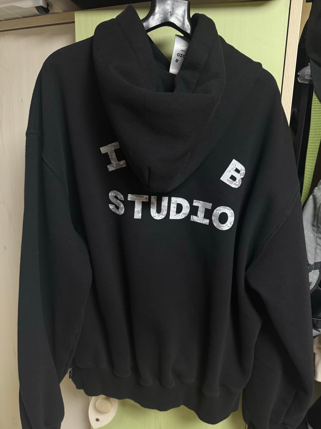아이앱 스튜디오 아이앱 카모 로고 후드 블랙 L 상품이미지2