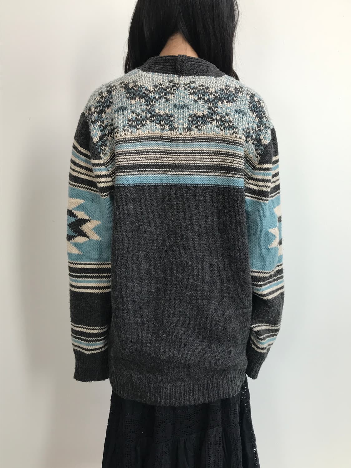 Local Motion Pattern Knit Cardigan 상품이미지3
