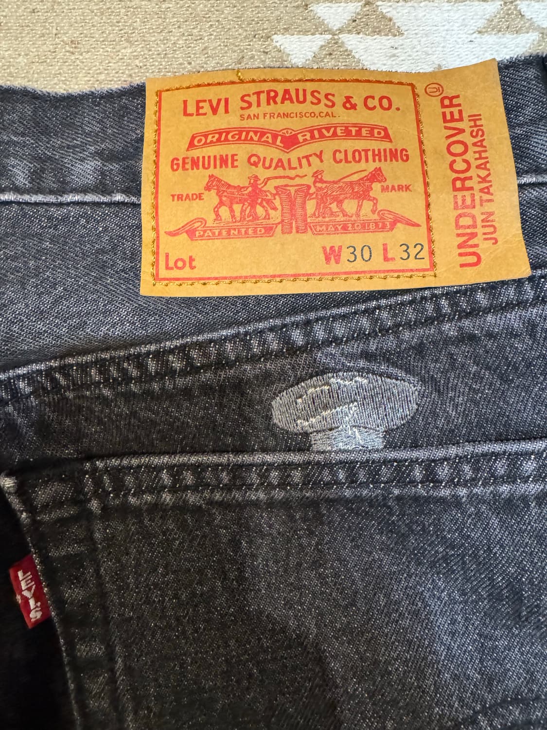 [30] 언더커버 x 리바이스 UC1E9502 팬츠 블랙 상품이미지6