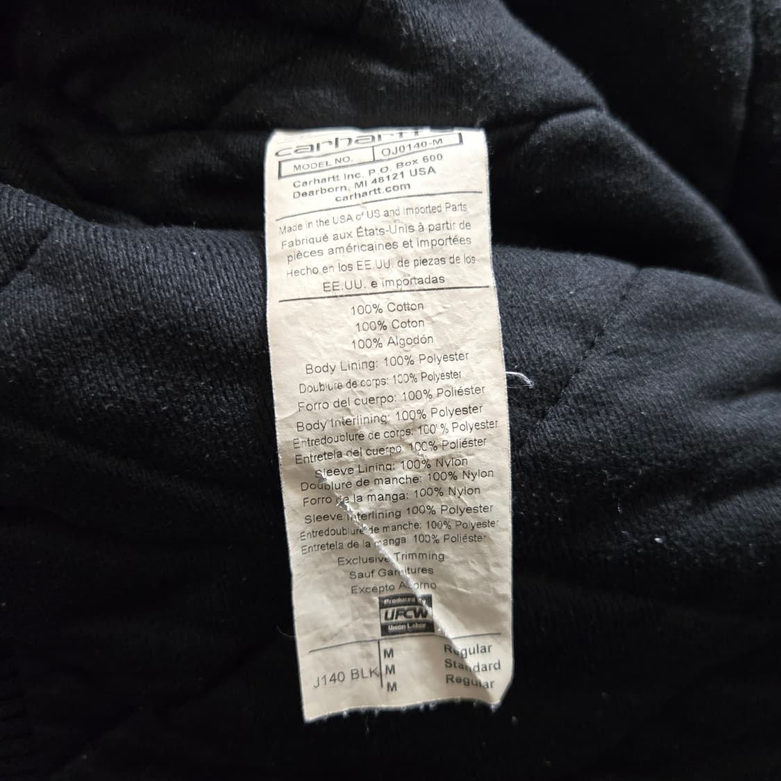 칼하트 액티브 자켓 j140 blk m사이즈 상품이미지4