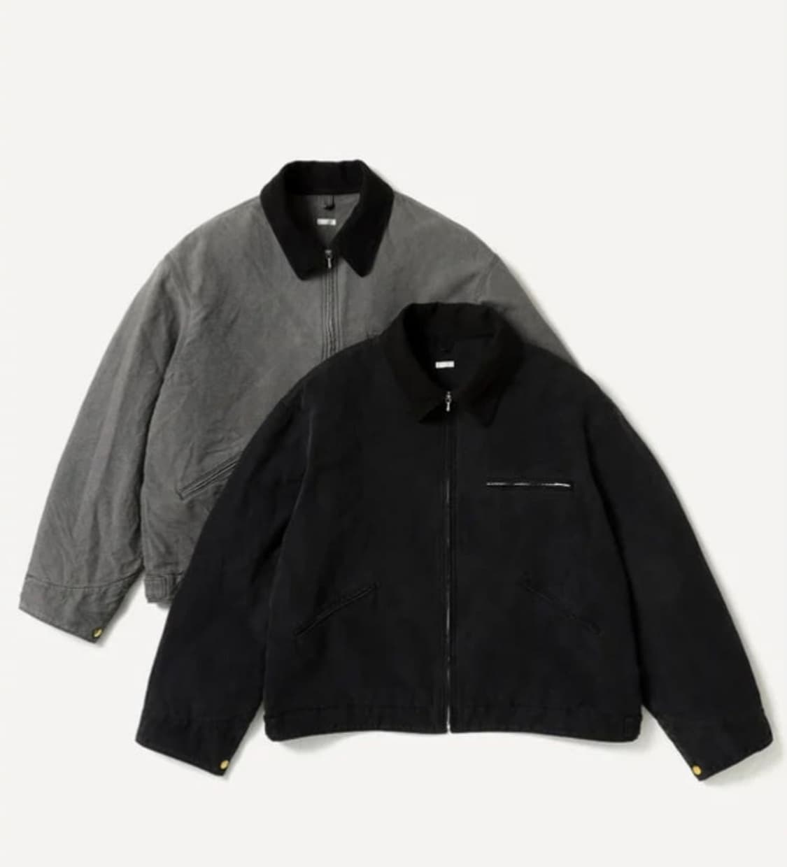 [3] 아프레쎄 빈티지 실크 코튼 디트로이트 자켓 블랙 상품이미지1