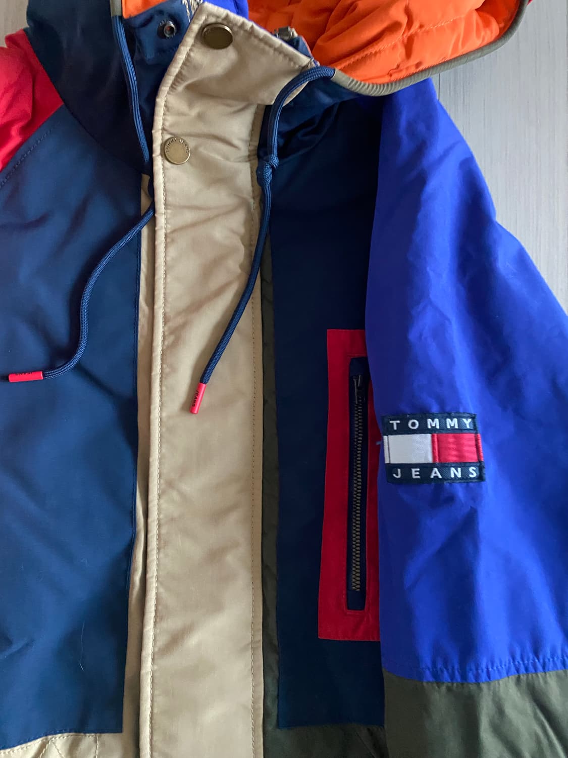 타미진스 컬러블록 후드 점퍼 M 상품이미지2