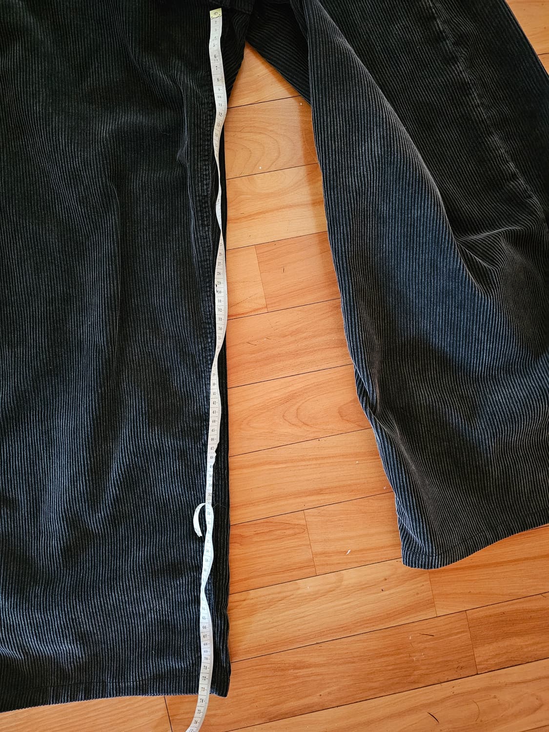 해칭룸 와이드 커브 코듀로이 팬츠 aged 블랙 상품이미지2