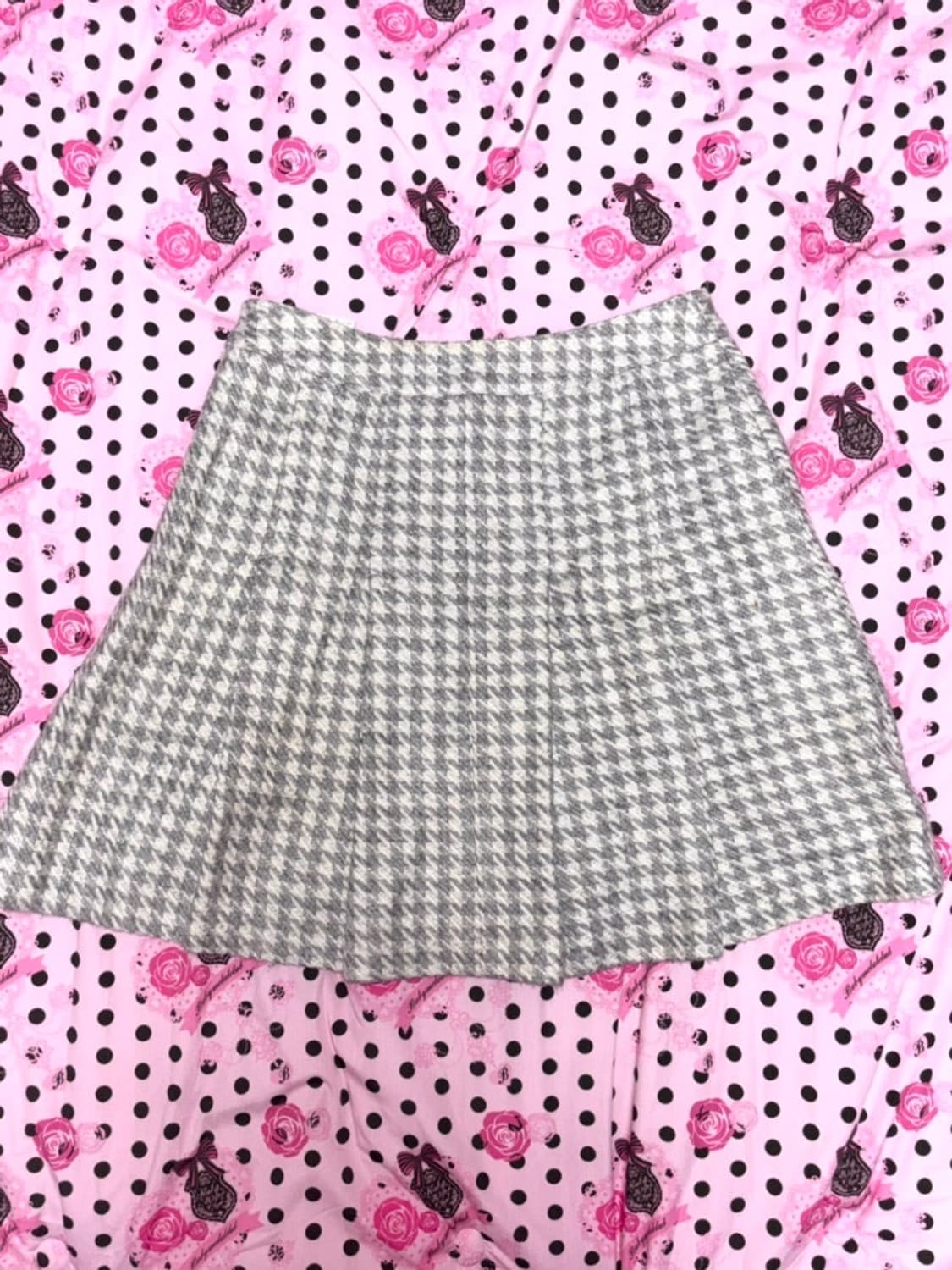 갸루 하운드 투스  플리츠 스커트 상품이미지1