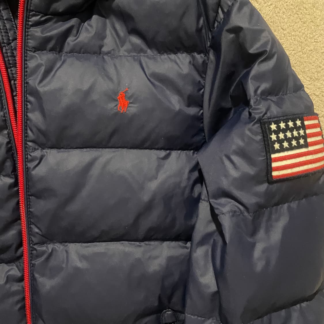 폴로 스몰 레드포니 성조기 경량패딩 상품이미지2