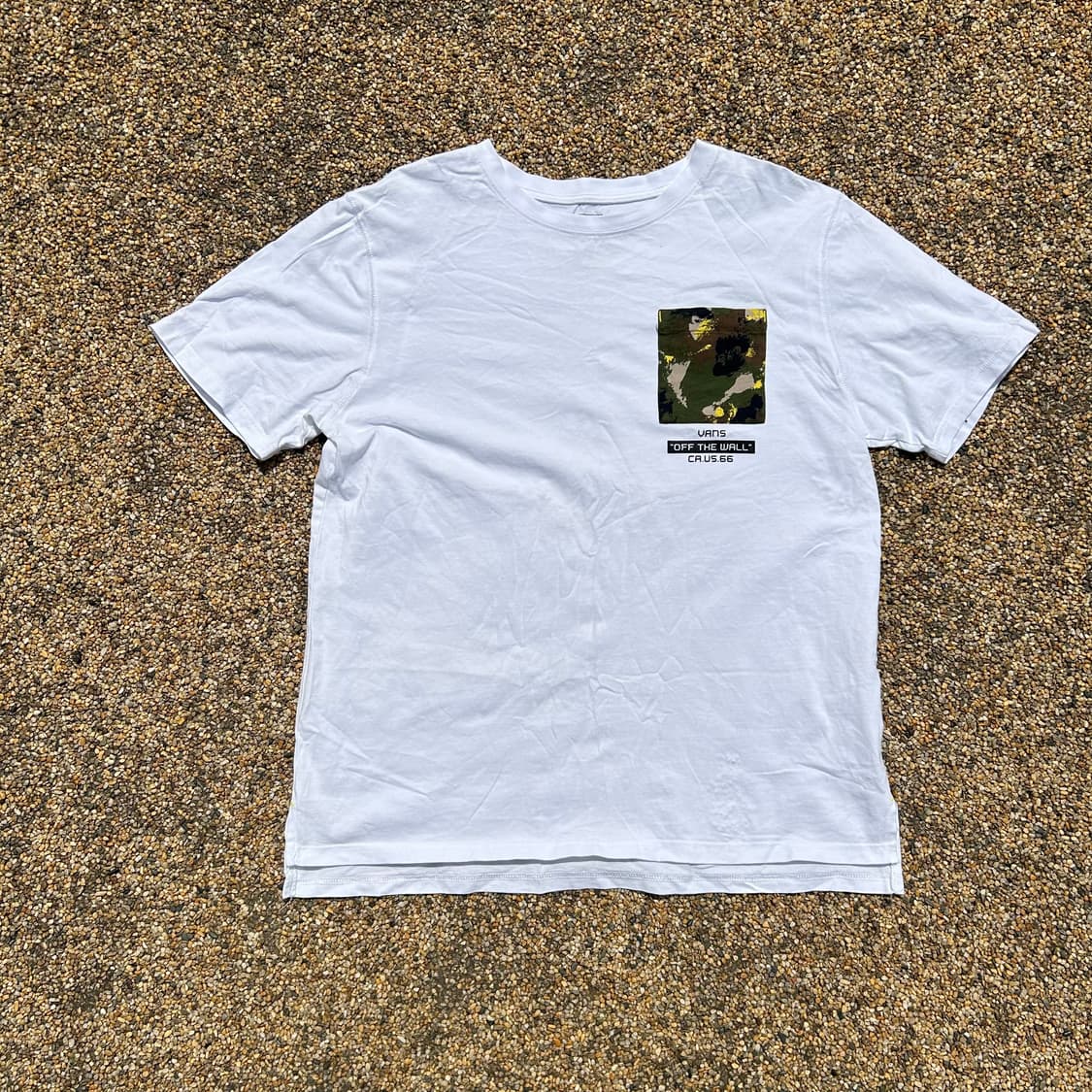 반스(VANS)OFF THE WALL 포켓 화이트 반팔티 상품이미지1