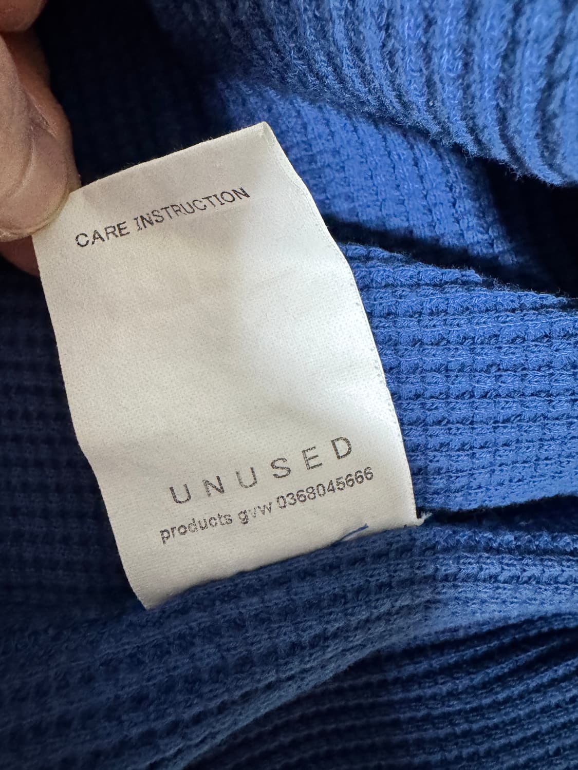 언유즈드 UNUSED thermal 와플 롱슬리브 블루 3 상품이미지9