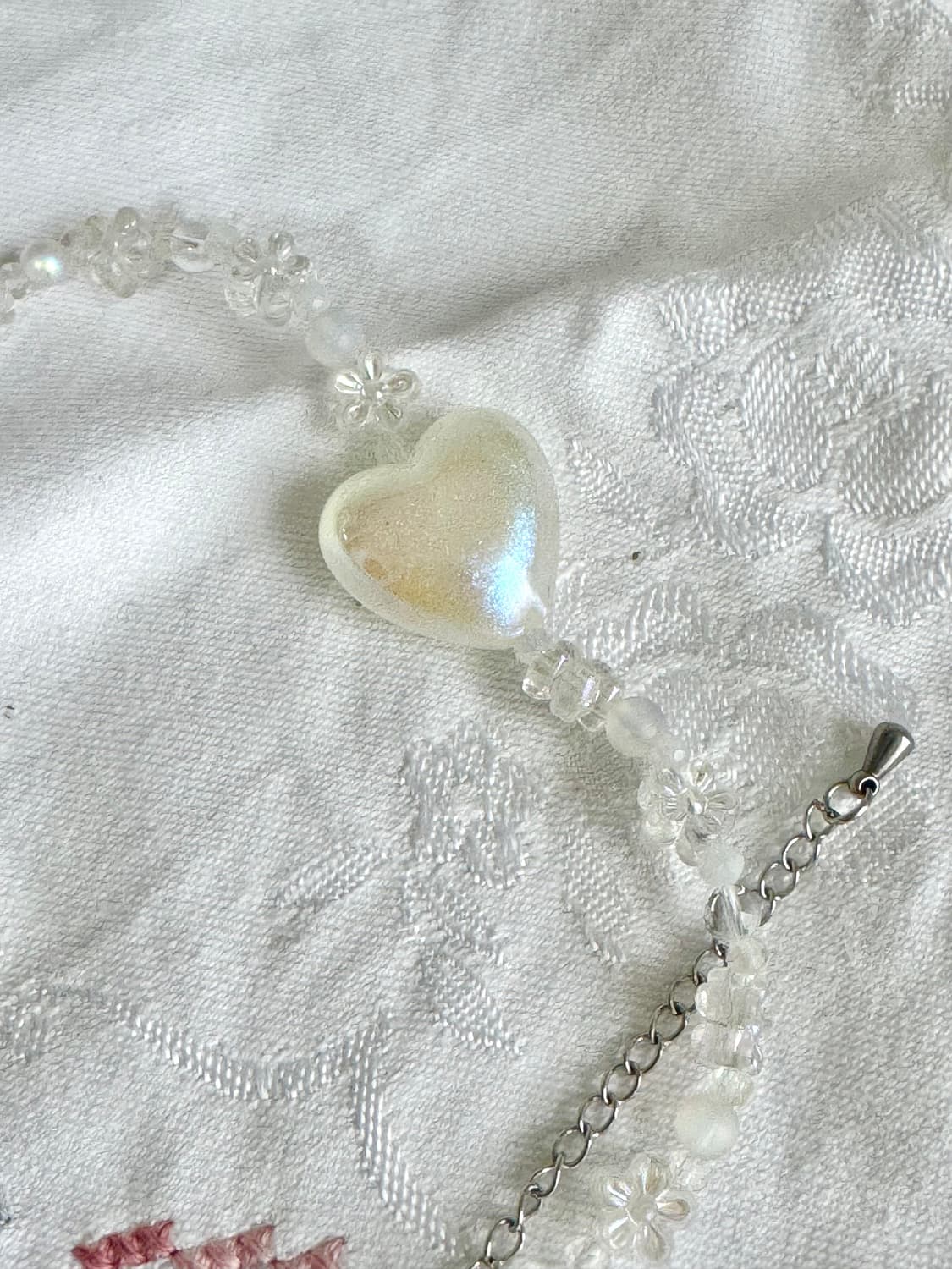 빈티지 하트 펄 비즈 브레이슬렛 상품이미지1