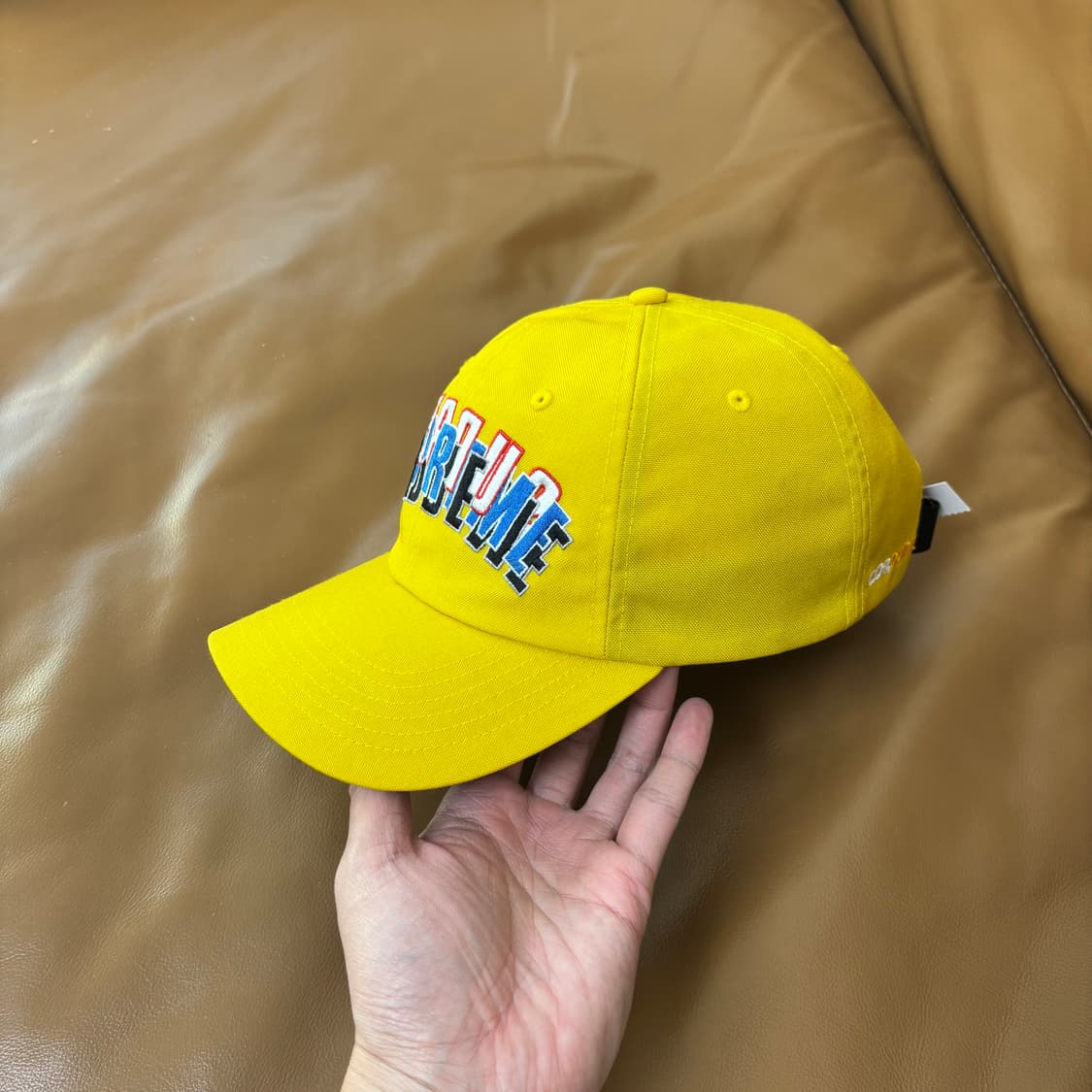 Supreme 슈프림 코듀라 트리플 로고 옐로우 6패널 볼캡 모자 상품이미지4