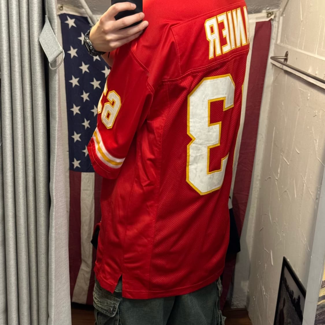 00s 리복 NFL 이큅먼트 온필드 레플리카 반팔 저지 레드 상품이미지2