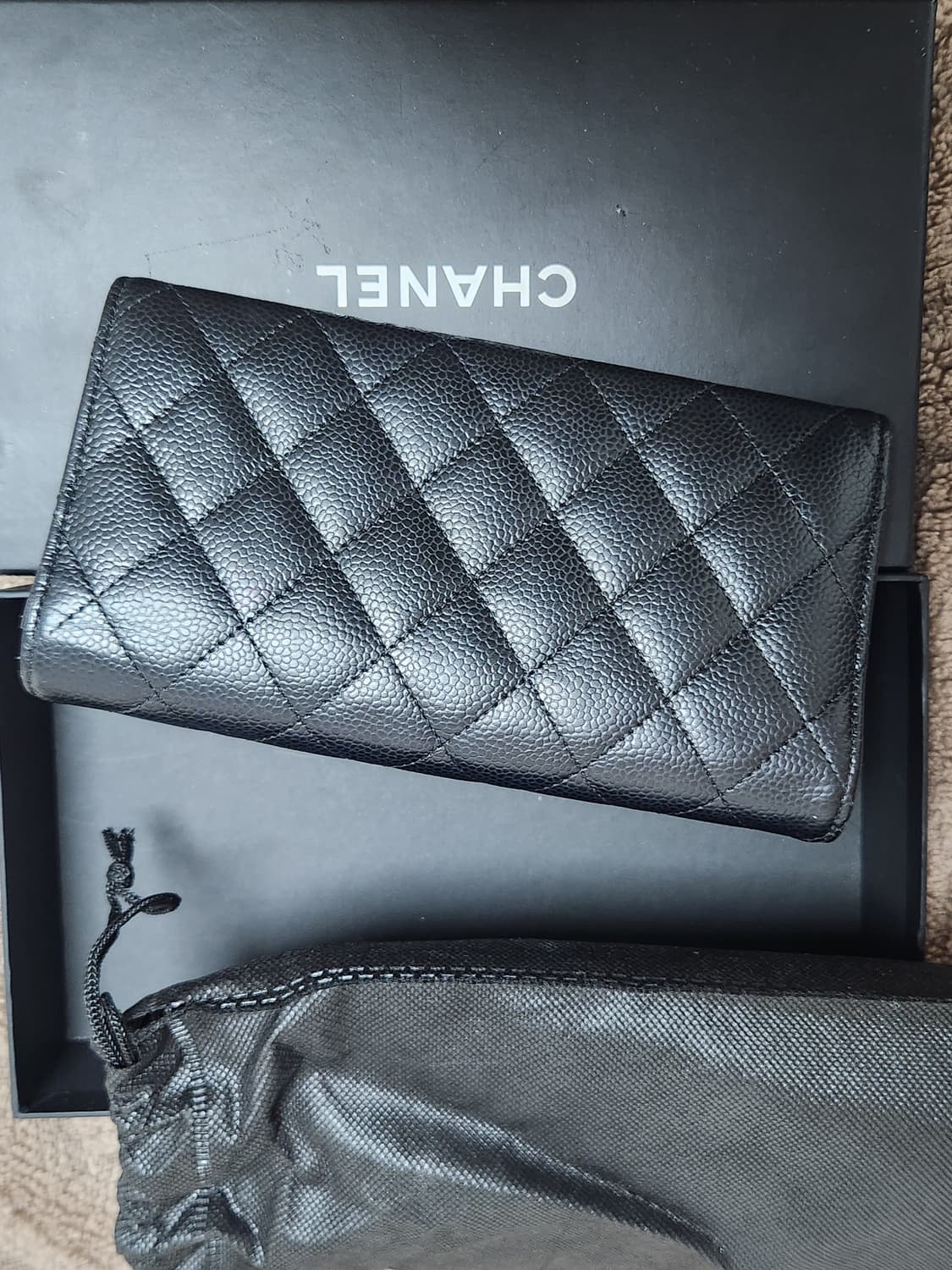 샤넬 캐비어 은장 퀼팅 장지갑(26번대, 정품감정서 있음) 상품이미지2