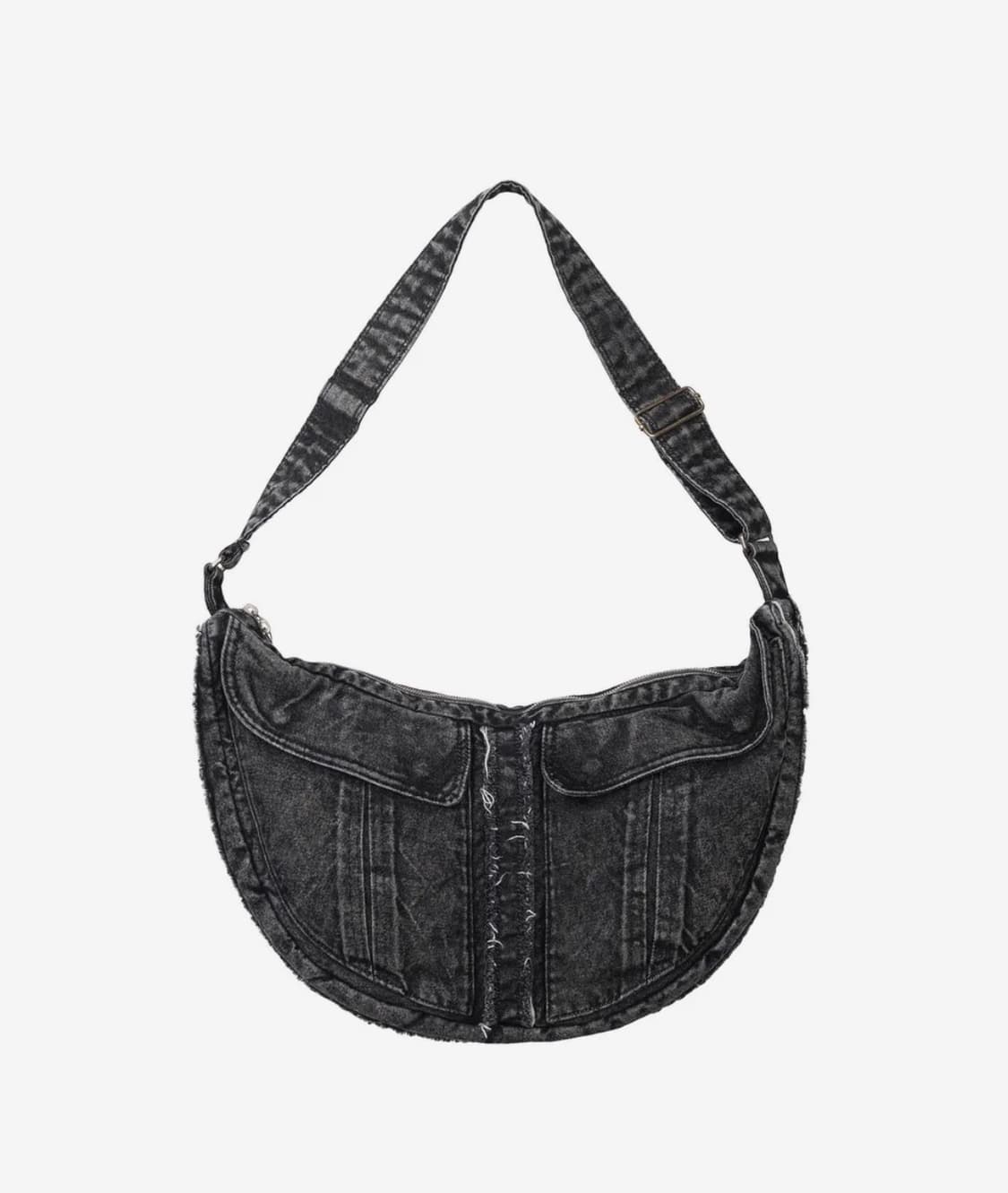 이우가마카라스 Washed Denim Shoulder Bag (Black 상품이미지1