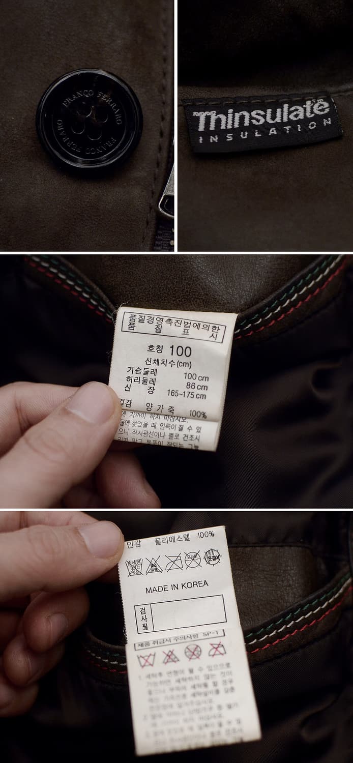 프랑코 페라로 이태리 양가죽 누벅레더 패딩 자켓 (100) 상품이미지10