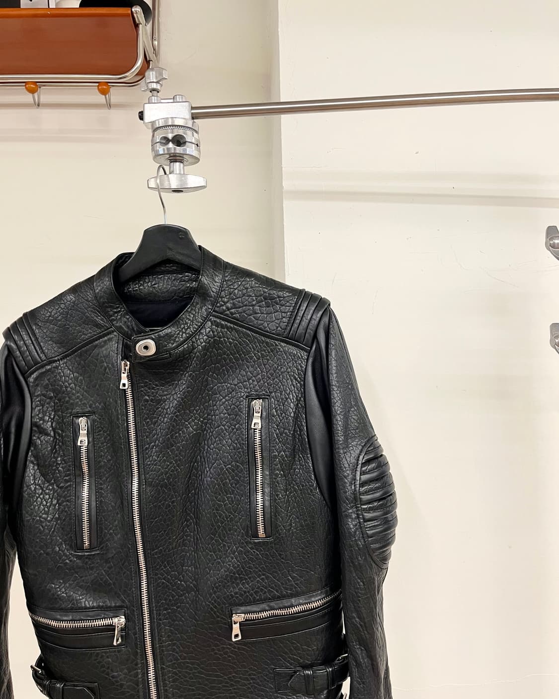 발망 블랙 램스킨 모토자켓 상품이미지4