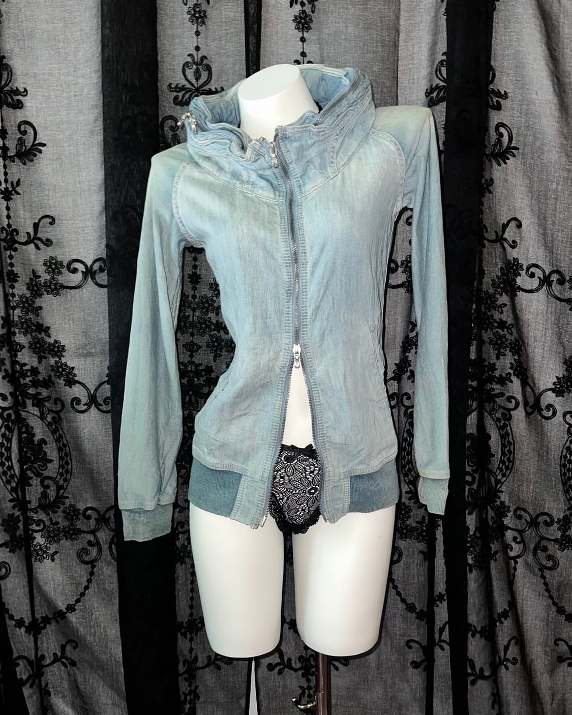 Denim Two-Way Hooded Zip-Up 상품이미지3