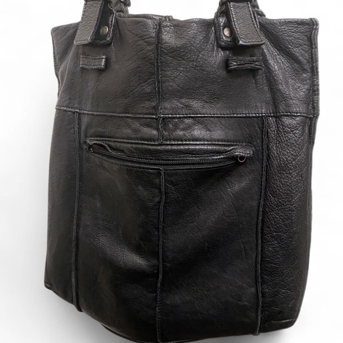 벨티드 숄더 소가죽 토트백 y2k 릭 또는 요지 상품이미지2