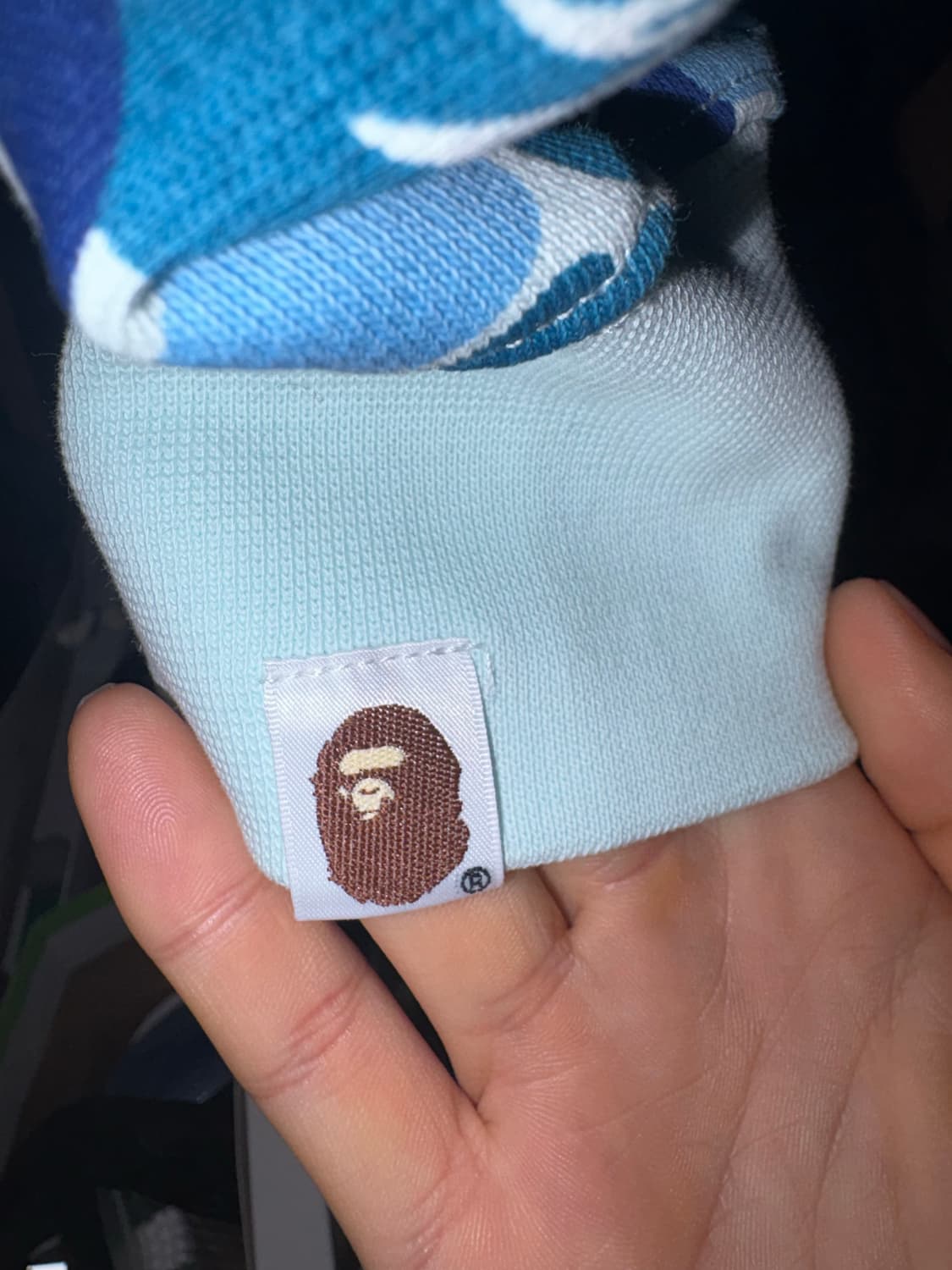 베이프 샤츠 블루 후드집업 M size 상품이미지4