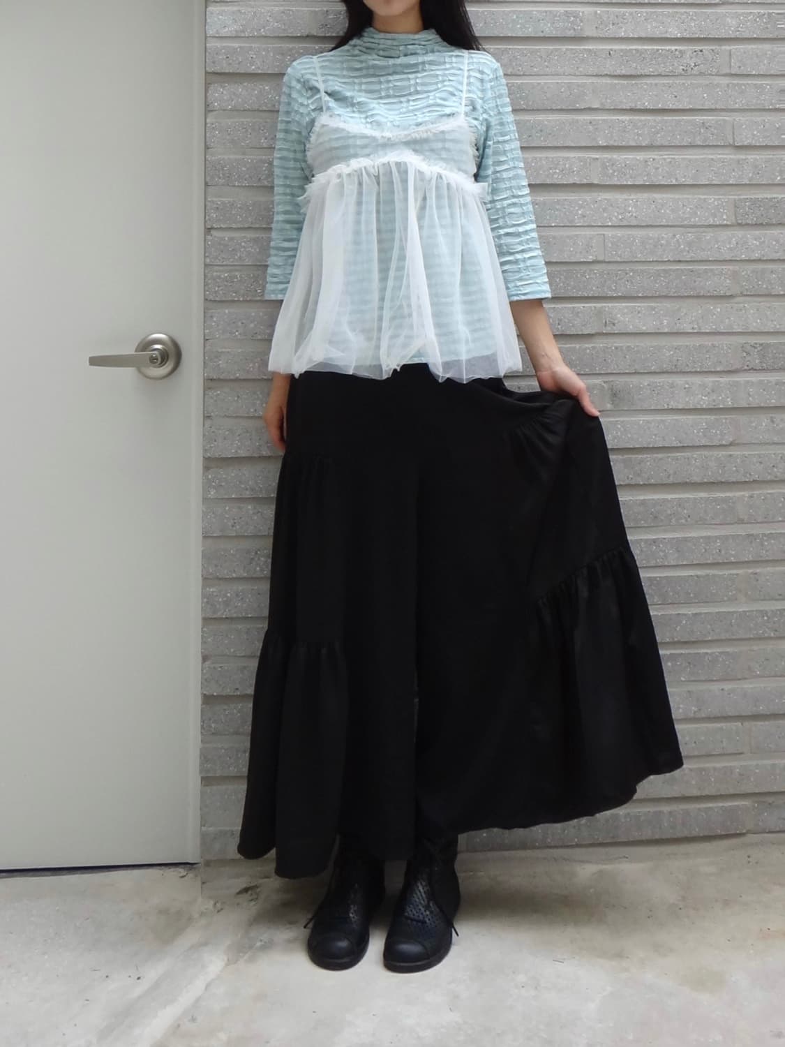 Ruffle mix pants & skirt / 러플 스커트 팬츠 상품이미지7