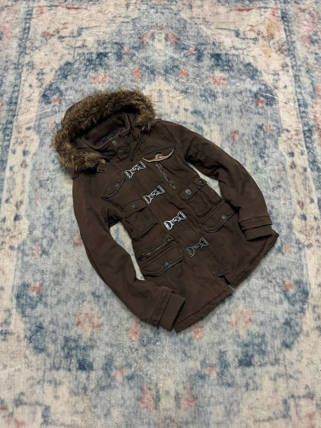 In the attic 00s brown trimming fur fire 상품이미지1