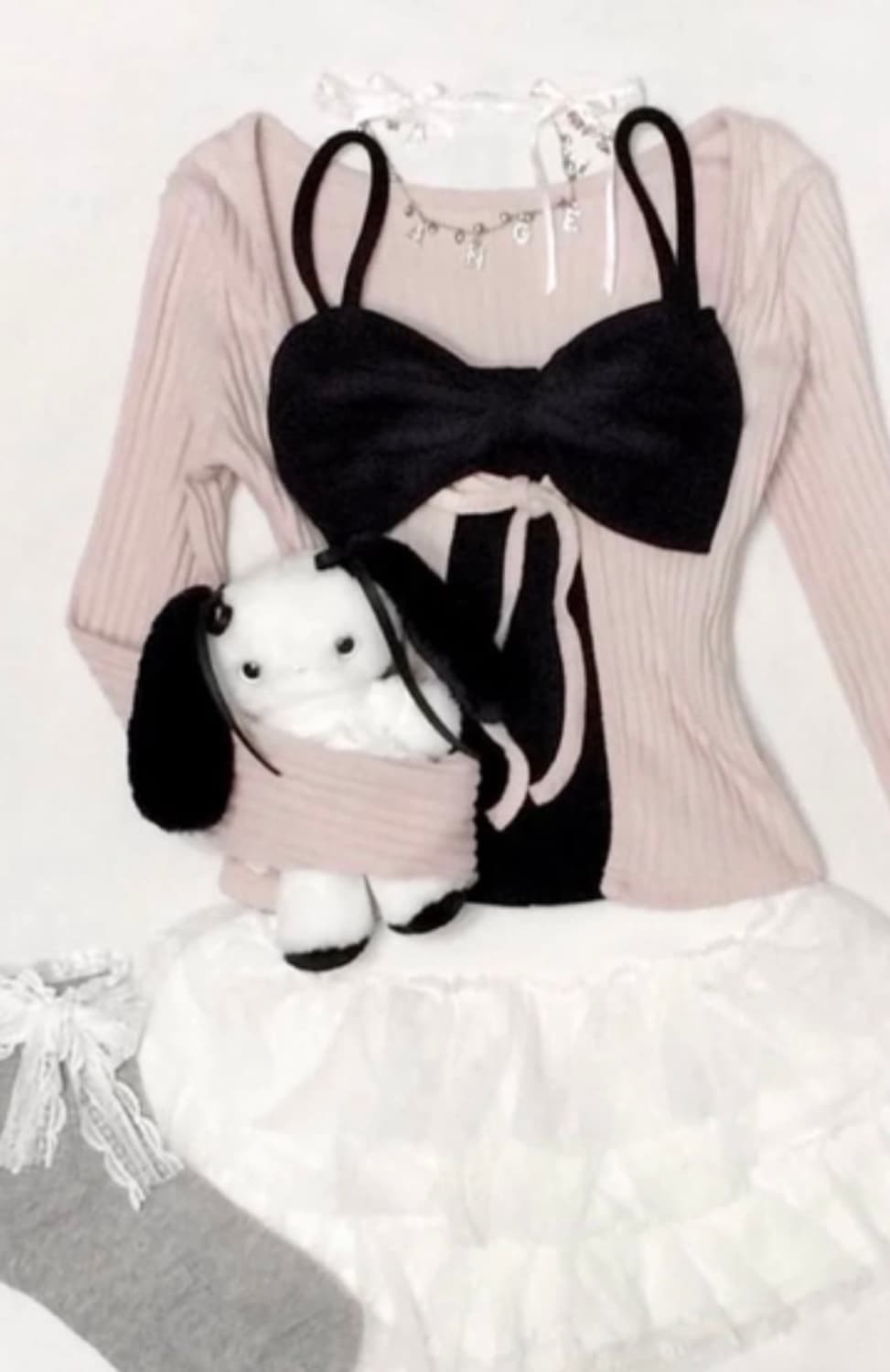 빈티지 리본 레이어드 나시 상품이미지1