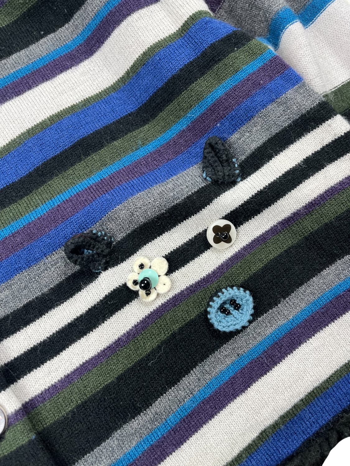 Vintage 셔링 디테일 스트라이프 가디건 상품이미지5