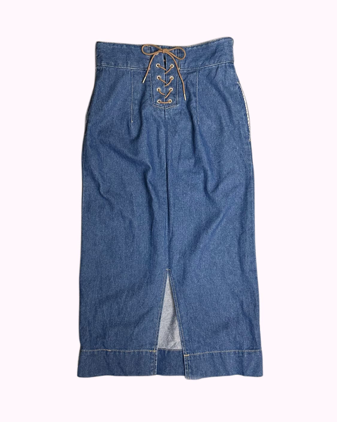lace-up weist slit denim skirt 상품이미지1