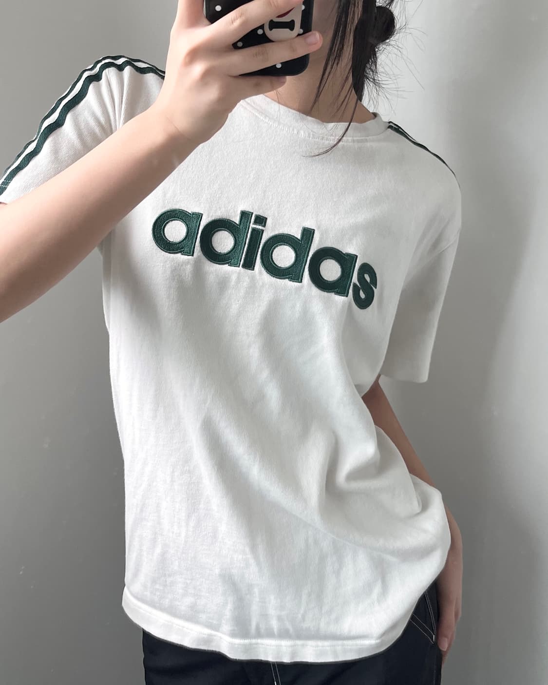 Adidas 아디다스 아이보리-그린 티셔츠 상품이미지3