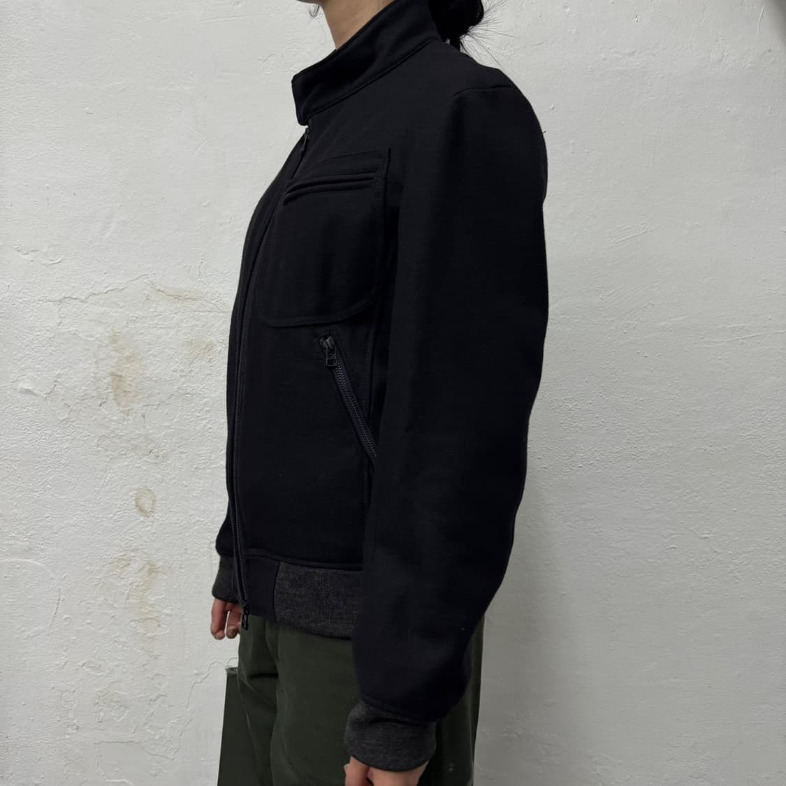 뷰티앤유스 united arrows 블랙컬러 울 나일론 혼방 헤링턴 자켓 상품이미지2
