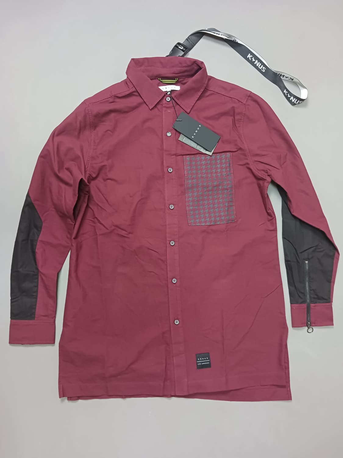 새제품 [L] 코누스 와인 배색 디자인 셔츠 상품이미지1