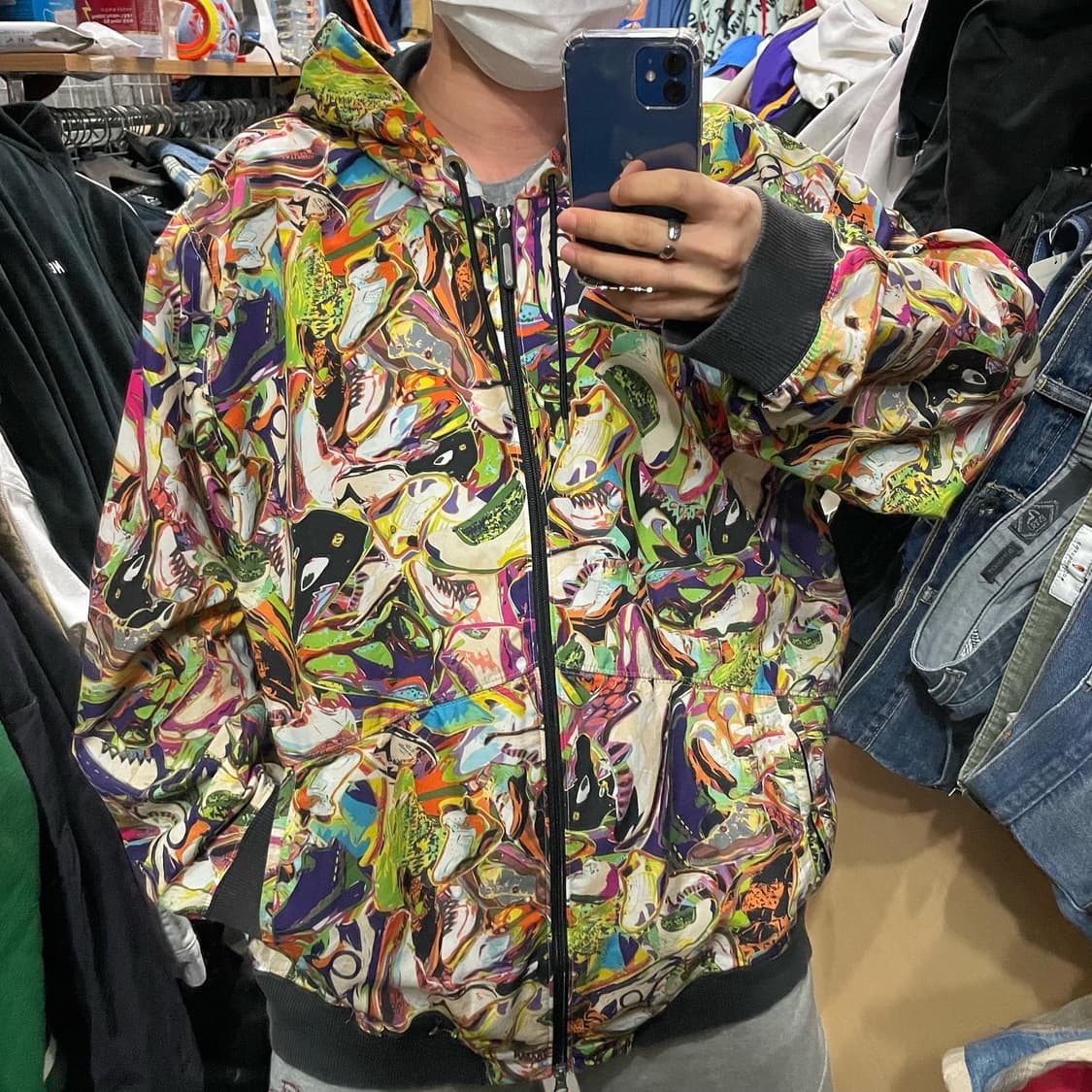 조던 기하학슈즈패턴 후드바람막이 상품이미지1