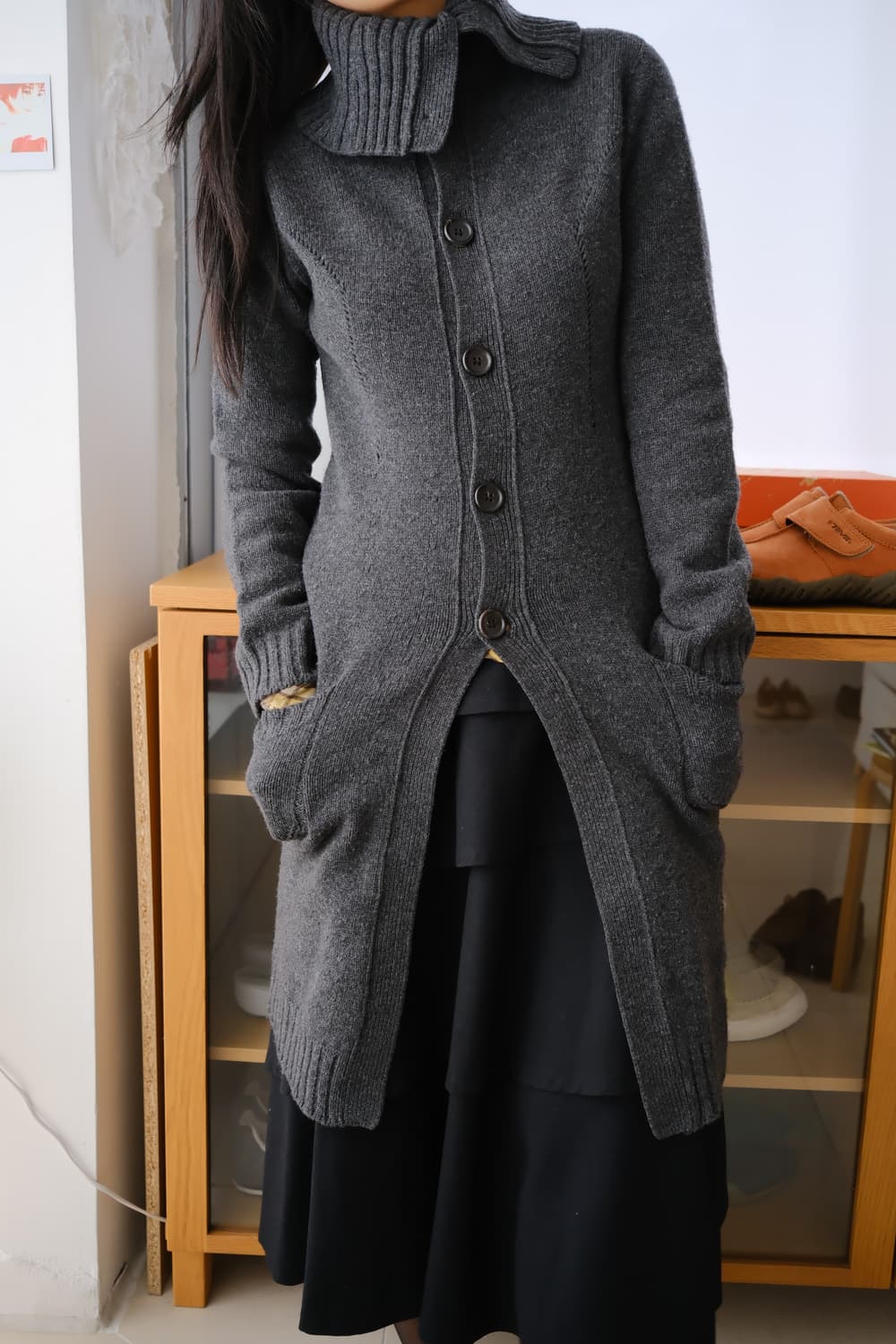 Whole garment Long cardigan 상품이미지1
