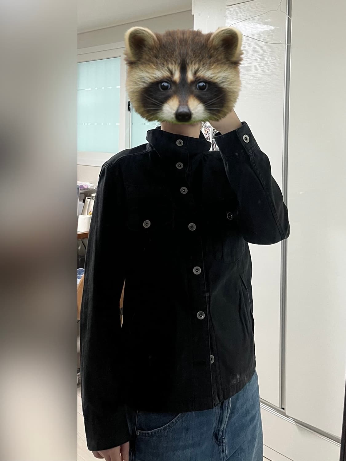 빔즈 하이넥 코튼 자켓 블랙 상품이미지7