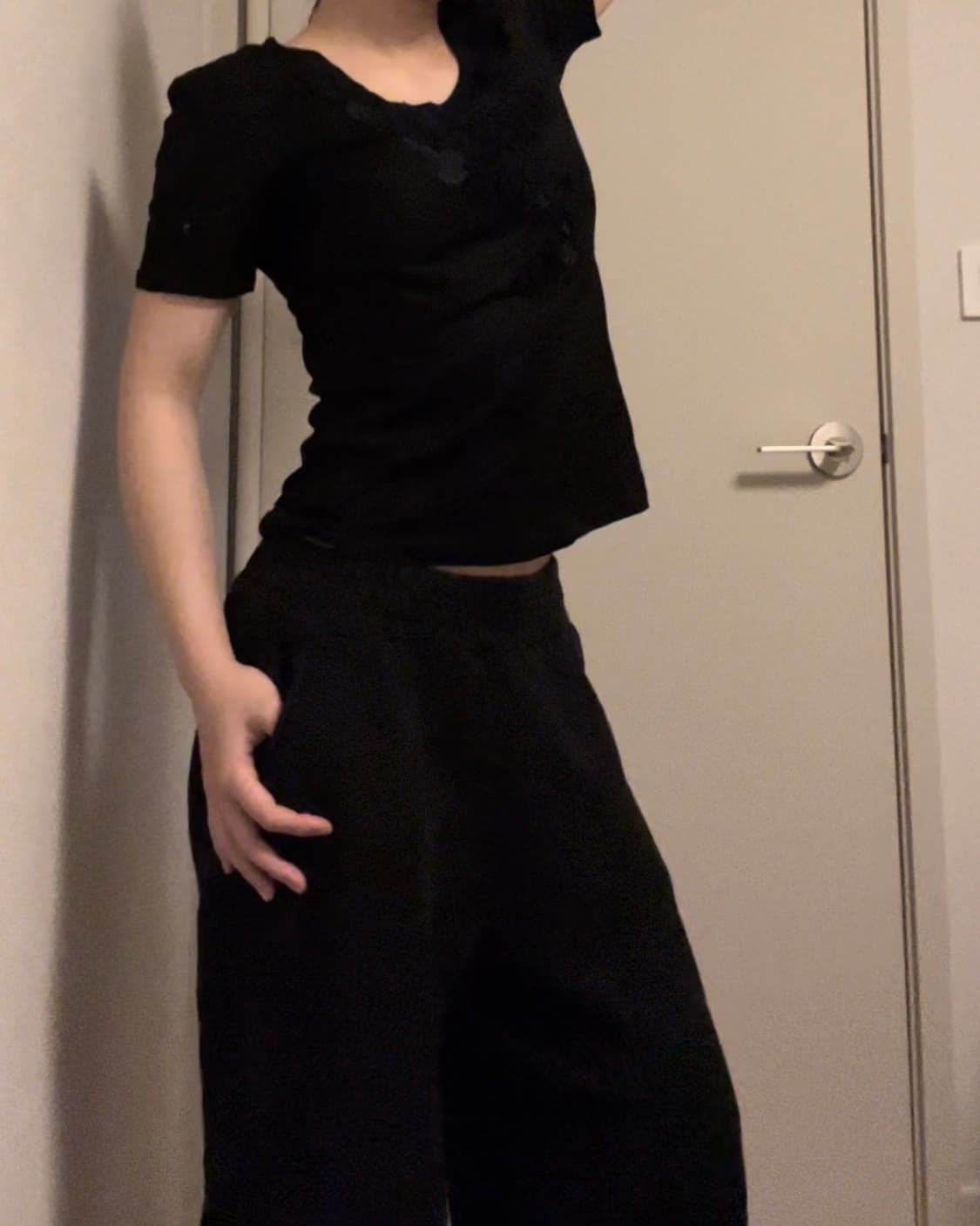 flower U-neck top 상품이미지4