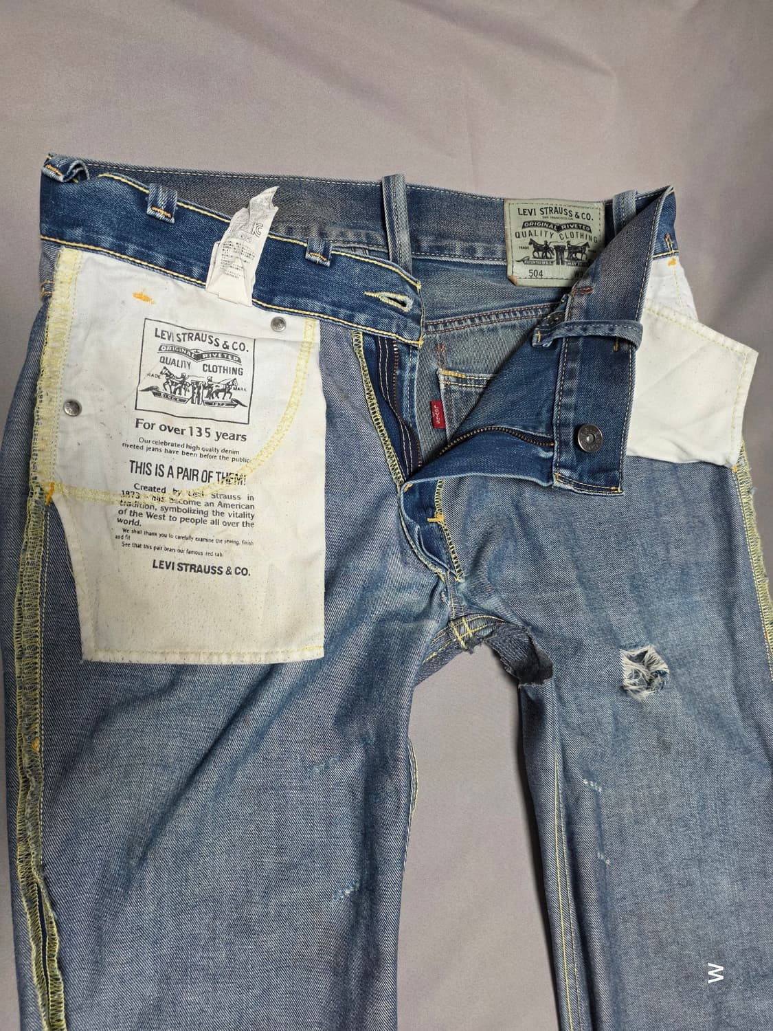 리바이스 504 데미지 워싱 빈티지데님  [W34L34] 상품이미지8