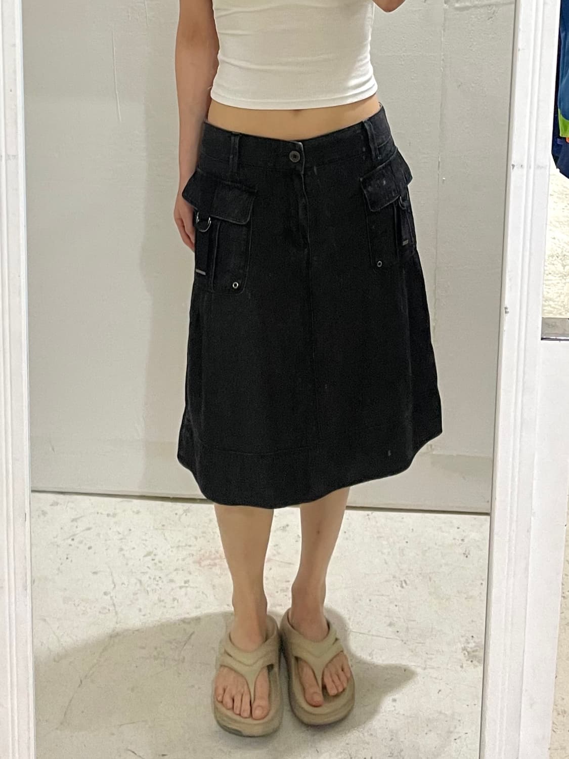 버버리 린넨 카고 미디 스커트 상품이미지2